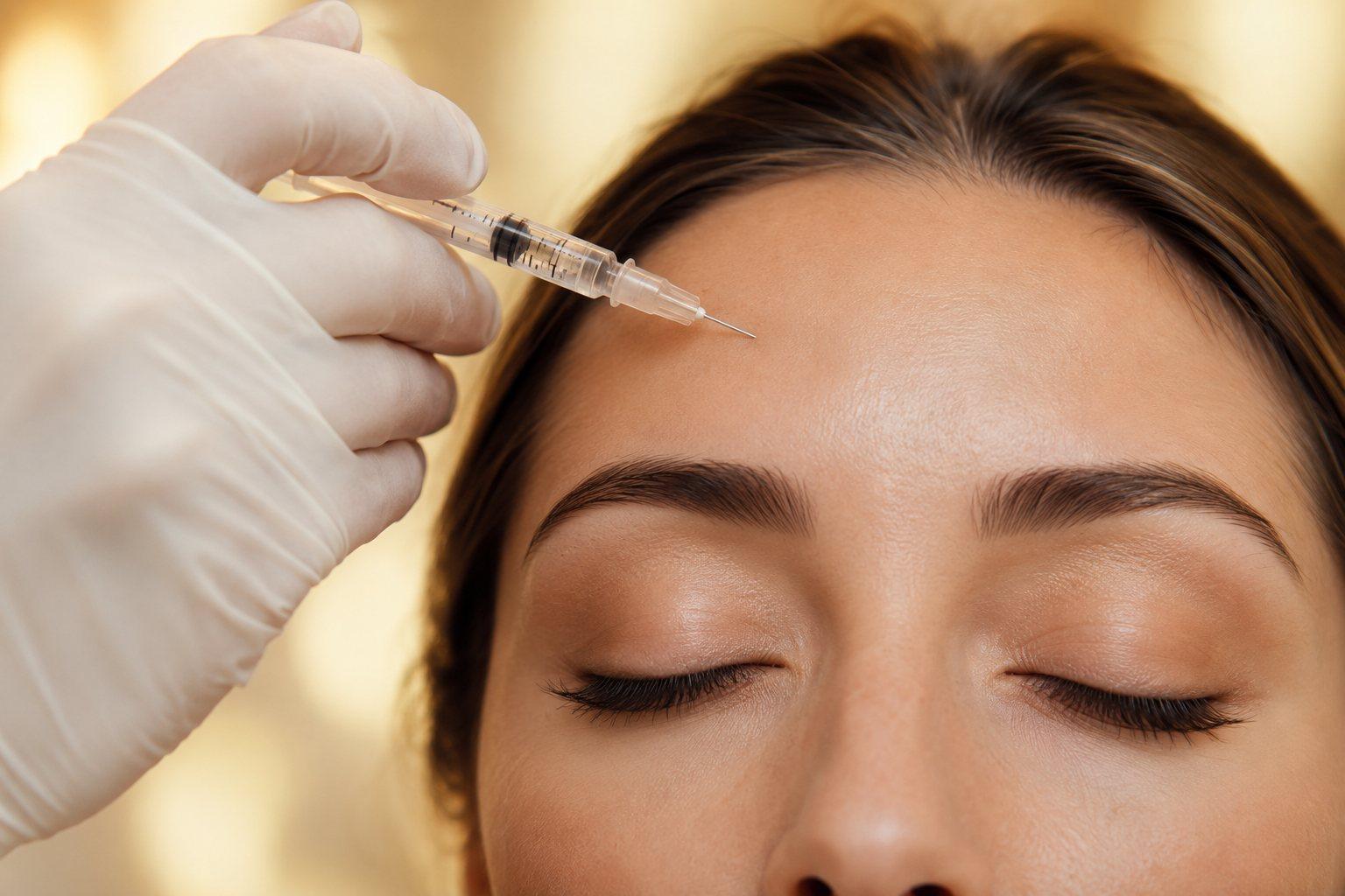 Botox cosmetic treatment close-up