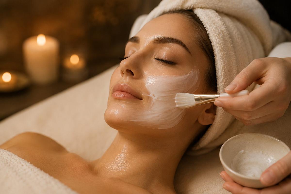 Medical-grade facial treatment close-up