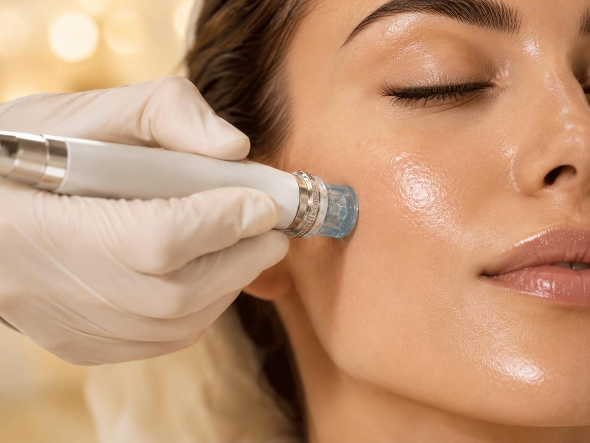 HydraFacial skin treatment close-up